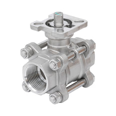 Rp 2'' 3-Piece 2-Way Stainless Steel Ball Valve 69 bar RTFE ISO-Top F05/F07 - TamesonPRO 1121-200