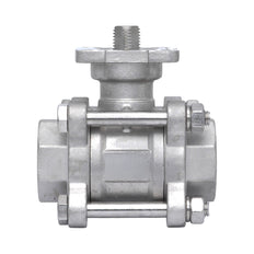 Rp 1-1/4'' 3-Piece 2-Way Stainless Steel Ball Valve 69 bar RTFE ISO-Top F04/F05 - TamesonPRO 1121-114