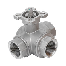 Rp 2'' 3-Way T-Port Stainless Steel Ball Valve 69 bar RTFE ISO-Top F07 - TamesonPRO 1125-200-T