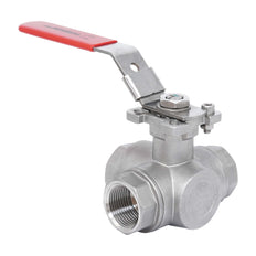 Rp 2'' 3-Way T-Port Stainless Steel Ball Valve 69 bar RTFE ISO-Top F07 - TamesonPRO 1125-200-T