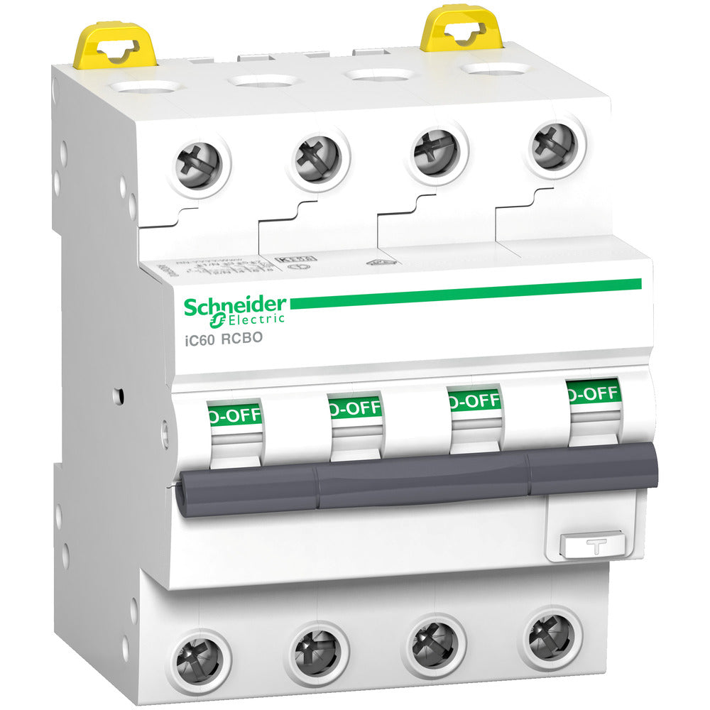 Schneider Acti9 IC60 4P 25A RCBO Circuit Breaker - A9D77425