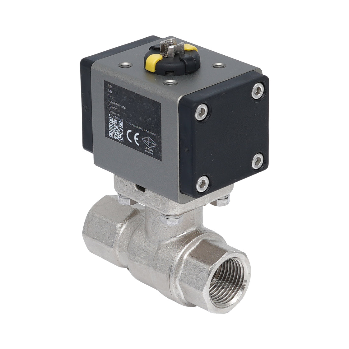 Rp 3/8" 2-Way Pneumatic Brass Ball Valve - Double Acting