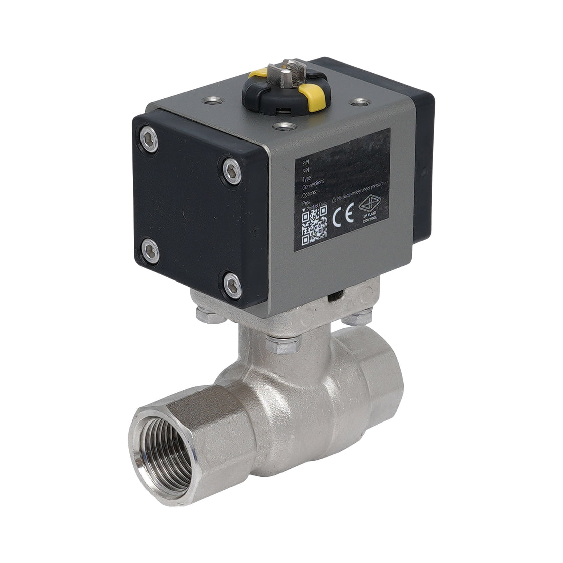 Rp 3/8" 2-Way Pneumatic Brass Ball Valve - Double Acting
