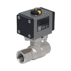 Rp 3/8" 2-Way Pneumatic Brass Ball Valve - Double Acting