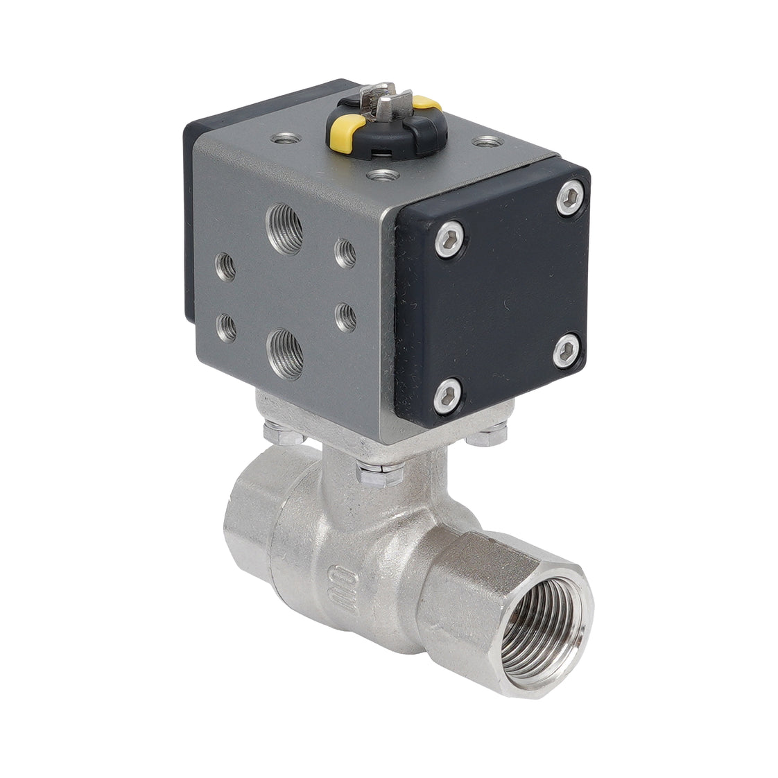 Rp 3/8" 2-Way Pneumatic Brass Ball Valve - Double Acting