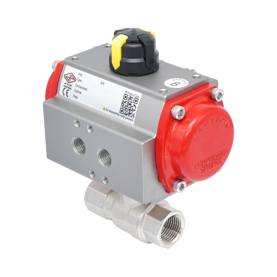 Rp 1/4" 2-Way Pneumatic Brass Ball Valve - Spring Opening