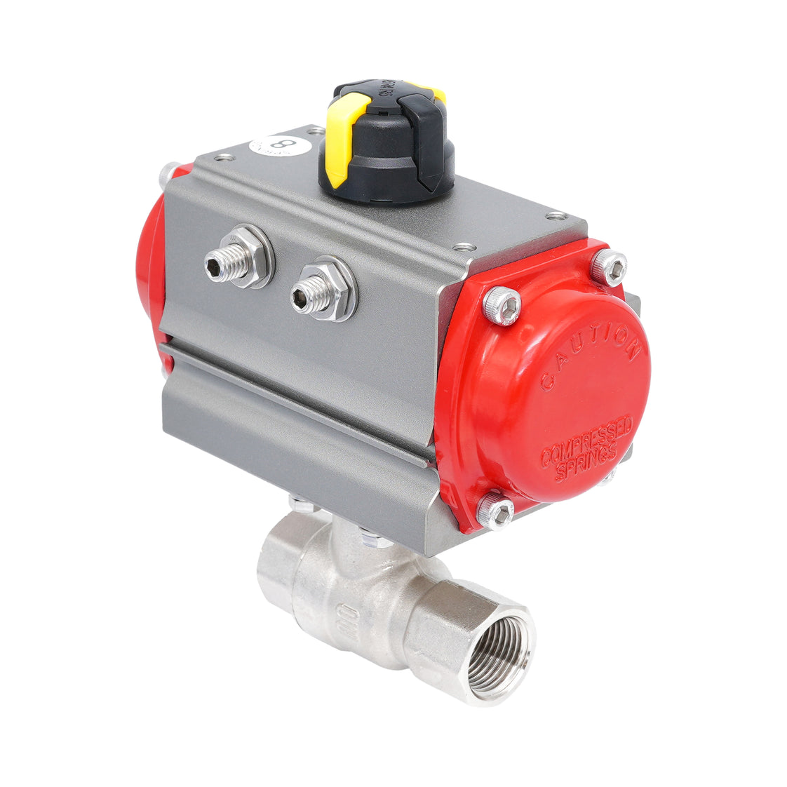 Rp 3/4" 2-Way Pneumatic Brass Ball Valve - Spring Opening