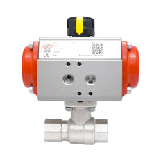 Rp 3/8" 2-Way Pneumatic Brass Ball Valve - Spring Opening
