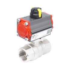 Rp 1 1/2" 2-Way Pneumatic Brass Ball Valve - Double Acting