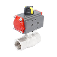 Rp 1" 2-Way Pneumatic Brass Ball Valve - Double Acting