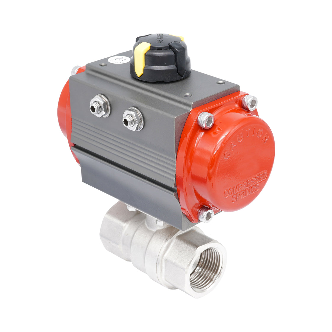 Rp 1 1/4" 2-Way Pneumatic Brass Ball Valve - Spring Opening