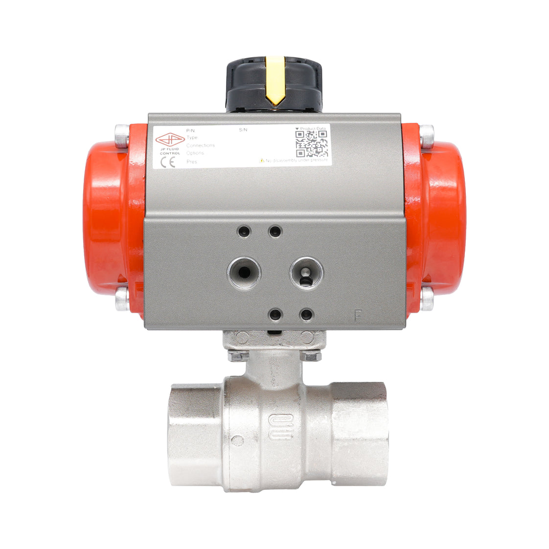 Rp 1 1/2" 2-Way Pneumatic Brass Ball Valve - Spring Opening