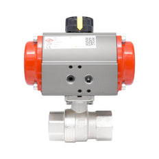 Rp 1 1/4" 2-Way Pneumatic Brass Ball Valve - Spring Closing