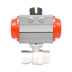 Rp 1 1/4" 2-Way Pneumatic Brass Ball Valve - Spring Closing