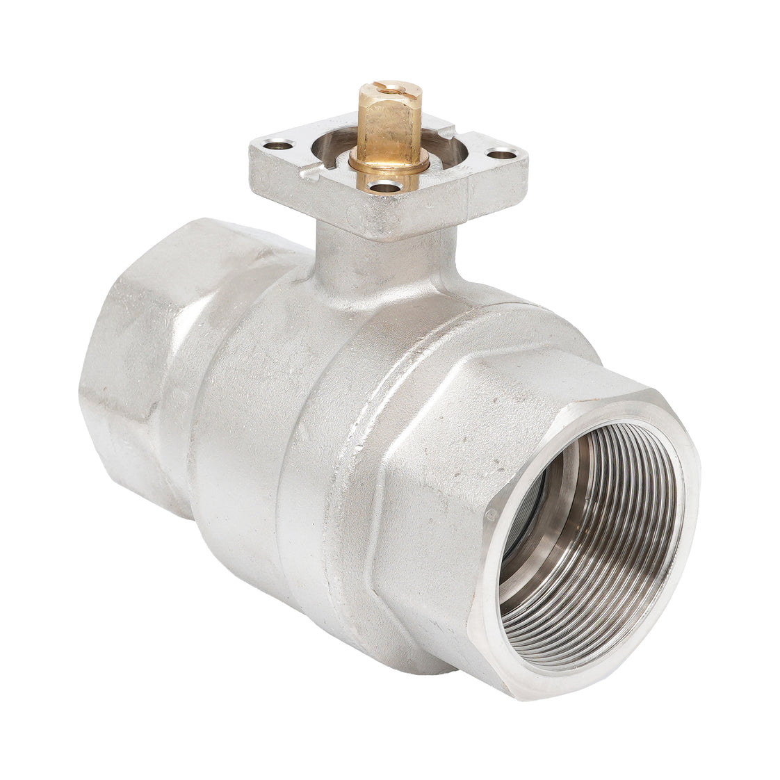 Rp 2-1/2" 2-way Brass Ball Valve ISO-Top F07 PN25