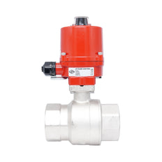 Rp 2-1/2" 2-Way Electric Brass Ball Valve 100-240 V AC