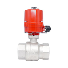 Rp 2" 2-Way Electric Brass Ball Valve 100-240 V AC