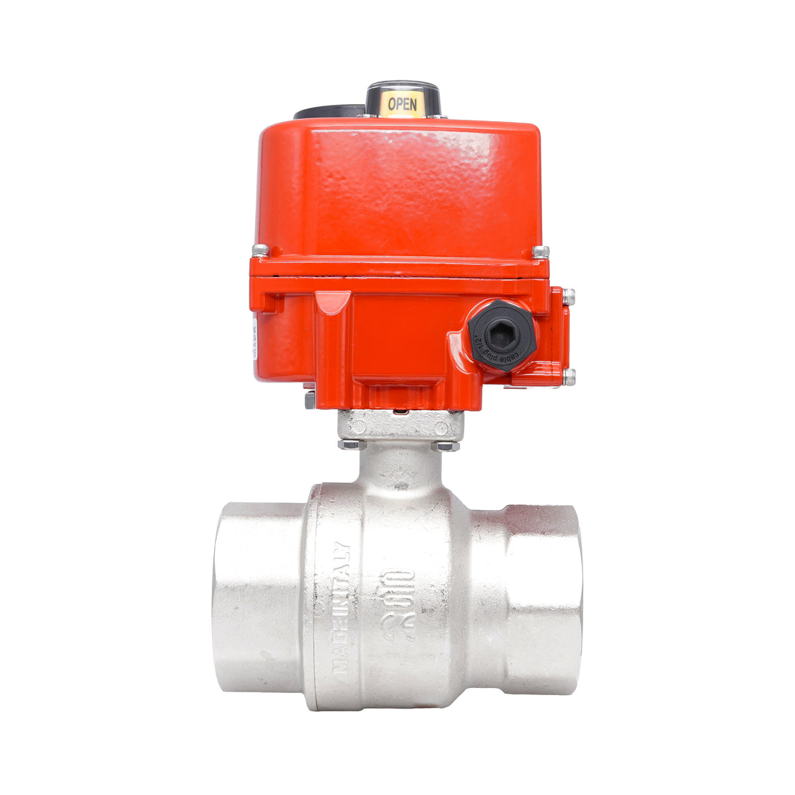 Rp 2-1/2" 2-Way Modulating Electric Brass Ball Valve 24 V AC/DC