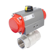 Rp 2" 2-Way Pneumatic Brass Ball Valve - Spring Opening
