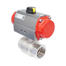 Rp 2" 2-Way Pneumatic Brass Ball Valve - Spring Opening