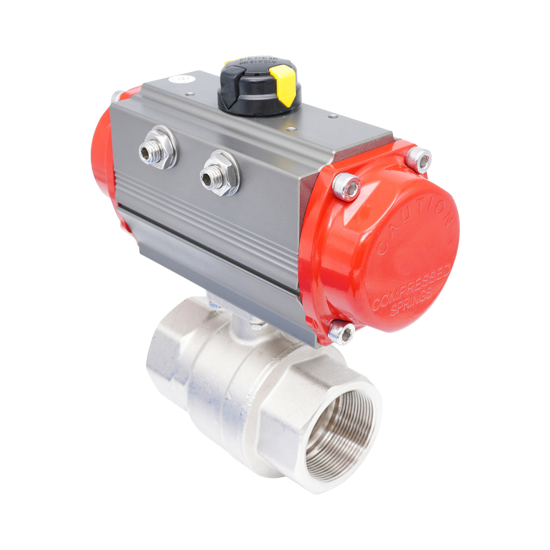 Rp 2" 2-Way Pneumatic Brass Ball Valve - Spring Opening