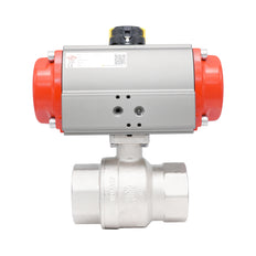 Rp 3" 2-Way Pneumatic Brass Ball Valve - Spring Closing