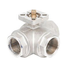 Rp 1/2" 3-way L-Bore Brass Ball Valve ISO-Top F03 PN40