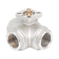 Rp 3/8" 3-way L-Bore Brass Ball Valve ISO-Top F03 PN40