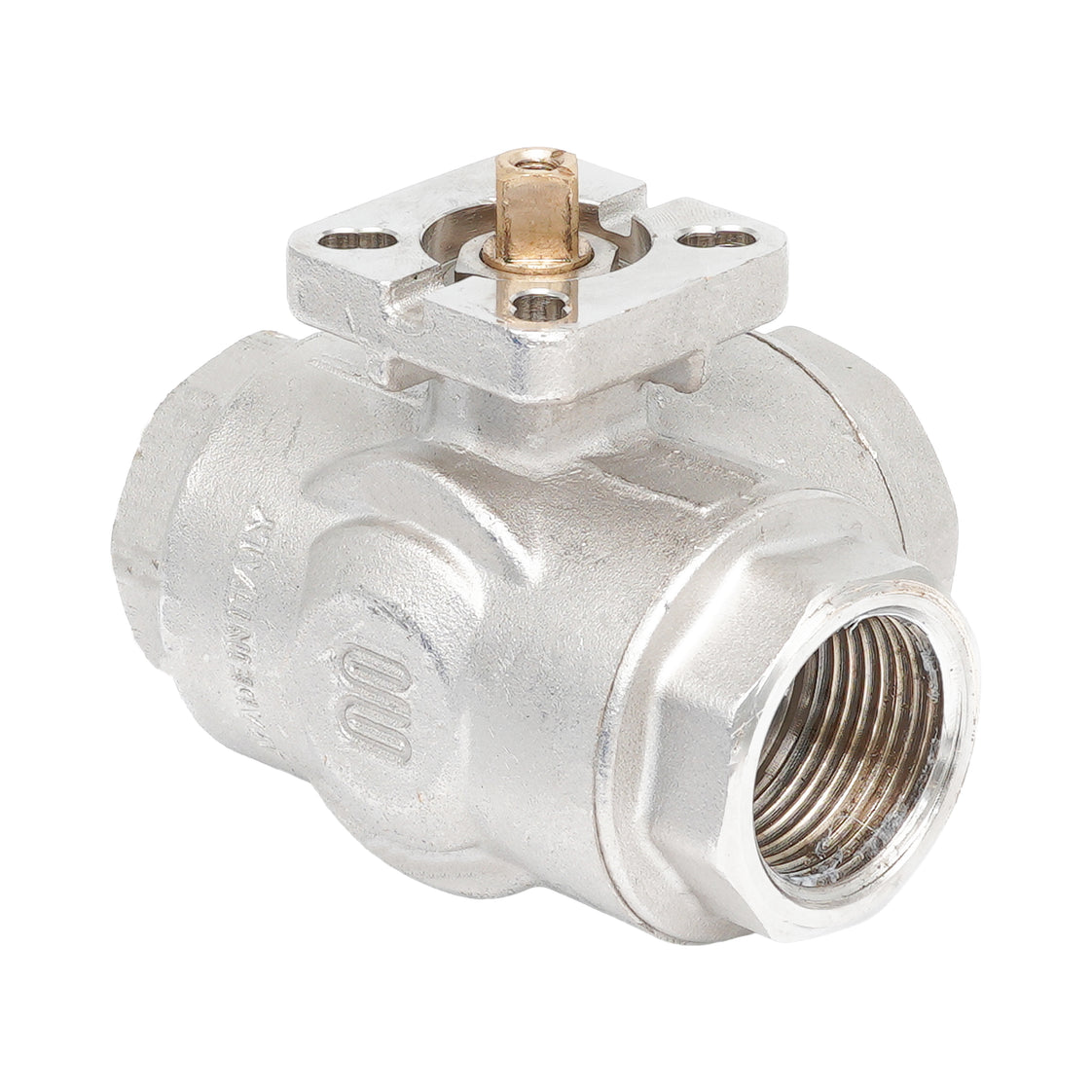 Rp 3/4" 3-way L-Bore Brass Ball Valve ISO-Top F03 PN40