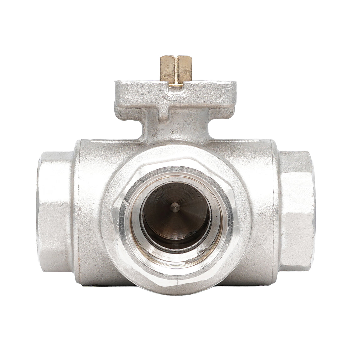 Rp 3/4" 3-way T-Bore Brass Ball Valve ISO-Top F03 PN40