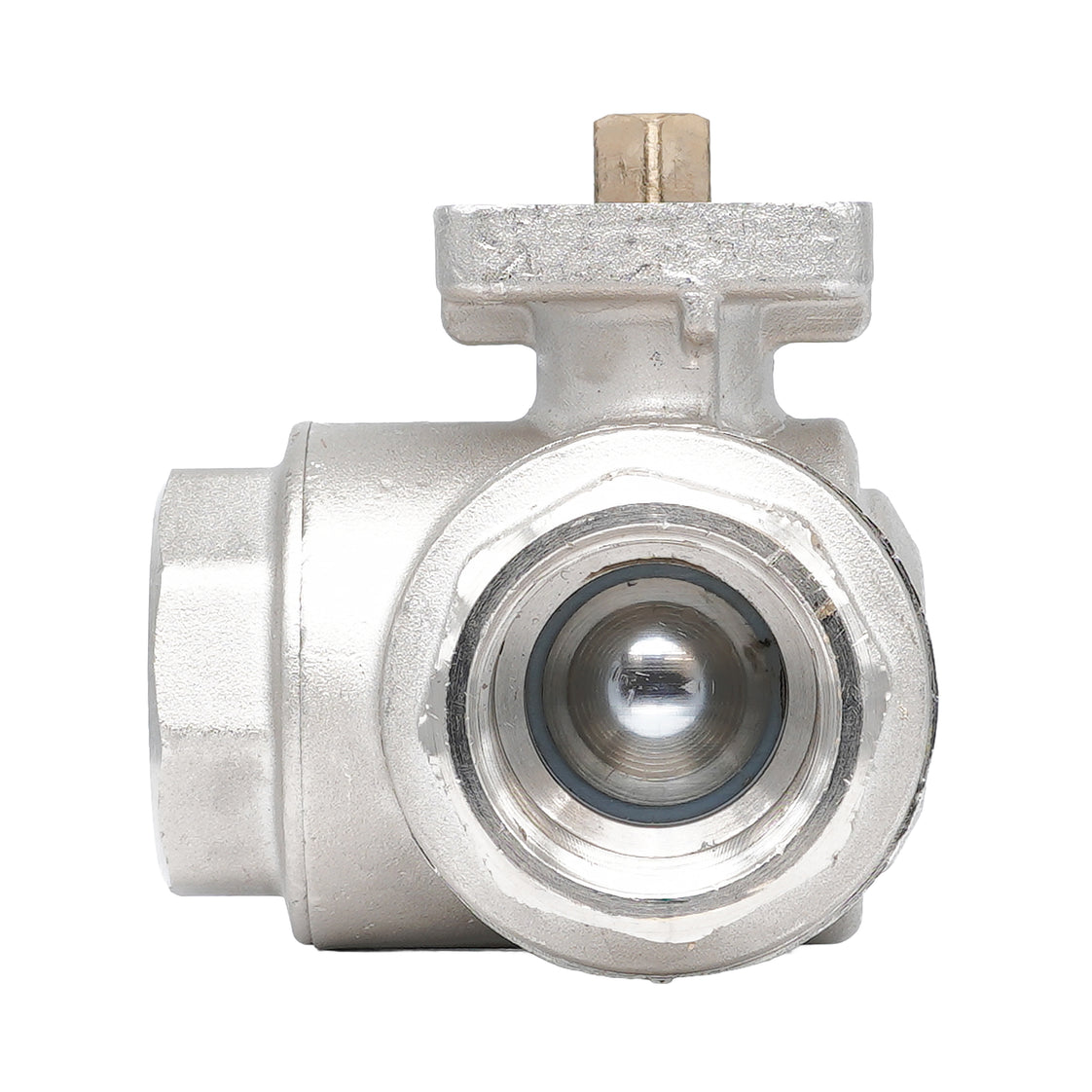 Rp 3/8" 3-way L-Bore Brass Ball Valve ISO-Top F03 PN40