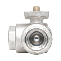 Rp 3/8" 3-way L-Bore Brass Ball Valve ISO-Top F03 PN40