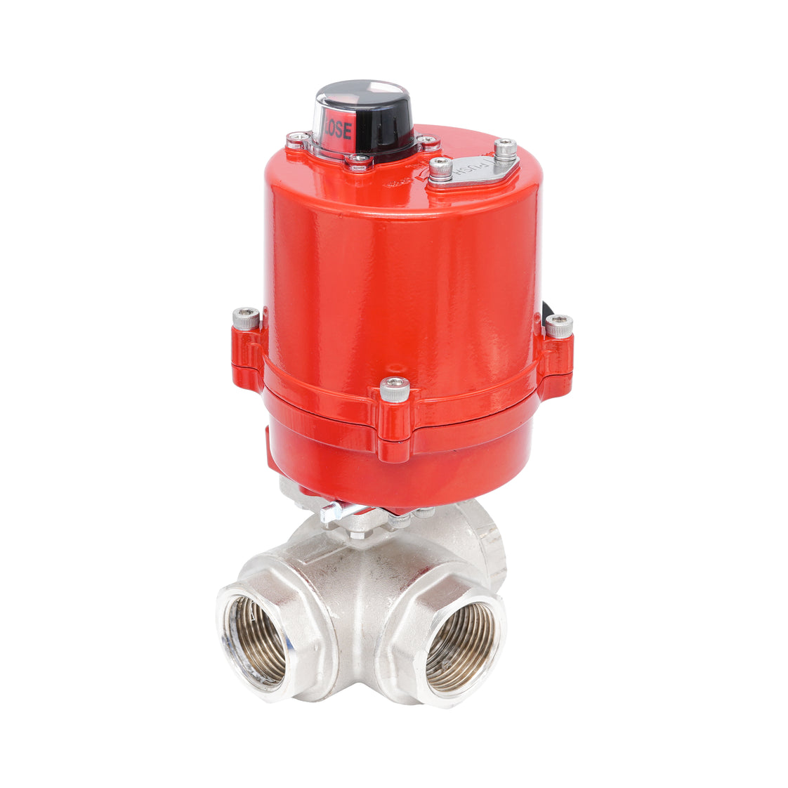 Rp 1/2" L-Bore 3-Way Electric Brass Ball Valve 100-240 V AC