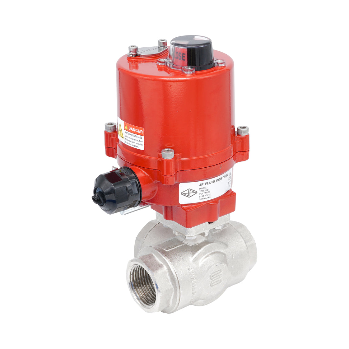 Rp 2" T-Bore 3-Way Electric Brass Ball Valve 12 V AC/DC