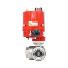 Rp 1/2" L-Bore 3-Way Electric Brass Ball Valve 12 V AC/DC
