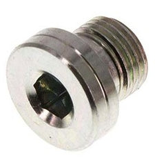 G 1/4'' Male Zinc plated Steel Closing plug with Inner Hex and NBR seal 400 Bar [5 Pieces]