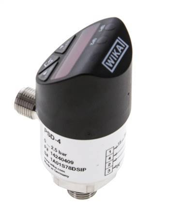 0 to 10bar Stainless Steel Wika Electronic Pressure Switch G1/4'' 1VDC IO-Link 4-pin M12 Connector