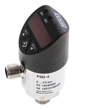 0 to 400bar Stainless Steel Wika Electronic Pressure Switch G1/4'' 1VDC IO-Link 4-pin M12 Connector