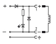 Connector 12-24V DC (DIN - A) with 1m cable LED Recovery Diode and Polarity Protection - Burkert 2508 783586
