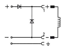 Connector 12-240V DC (DIN - A) with 1m cable Recovery Diode and Polarity Protection - Burkert 2508 783588