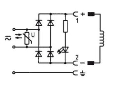 Connector 100-120V AC/DC (DIN - A) with Rectifier LED and Varistor - Burkert 2508 008365