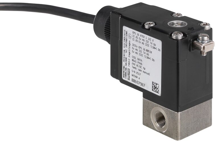 Solenoid Valve NPT 1/8'' NC Stainless steel FKM -1-6bar/-15-87psi 24VAC/DC ATEX 2873 304469