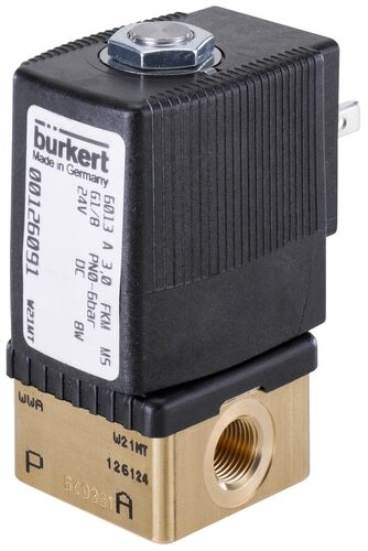 Solenoid Valve G1/8'' NC Brass FFKM/FKM 0-6bar/87psi 24VDC 6013 162113