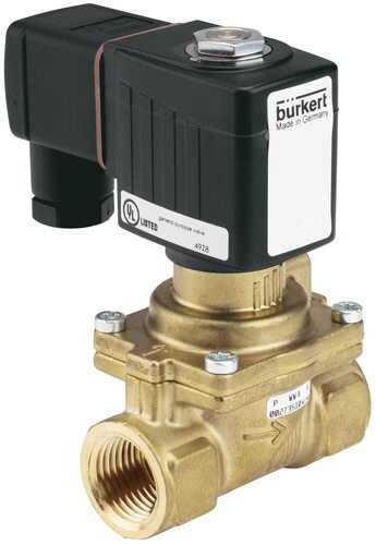 Solenoid Valve NPT 1 1/4'' NC Brass FKM 0.2-16bar/3-232psi 24VDC Anti-Waterhammer 6281 306560