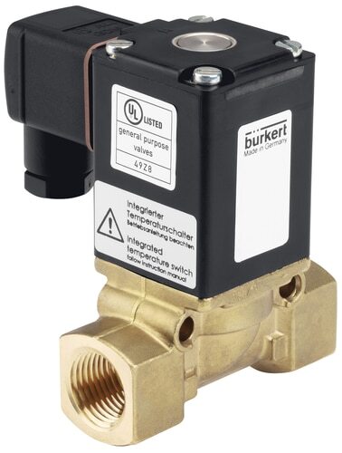 Solenoid Valve G2'' NC Brass FKM 0-12bar/174psi 230VAC/DC Vacuum Anti-Waterhammer Oxygen Fat/Oil Free 0290 168128