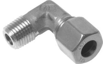 1/4'' NPT Male x 12L Stainless steel 90 deg Elbow Compression Fitting 315 Bar DIN 2353