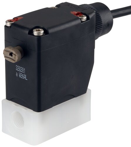 Solenoid Valve G1/4'' NC PVDF EPDM -1-3bar/-15-44psi 12VDC Vacuum 0330 335093