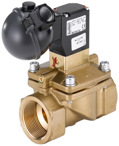 Solenoid Valve G1'' NC Brass FKM 0.2-10bar/3-145psi 24VAC/DC Anti-Waterhammer Oxygen Fat/Oil Free ATEX 5282 381494