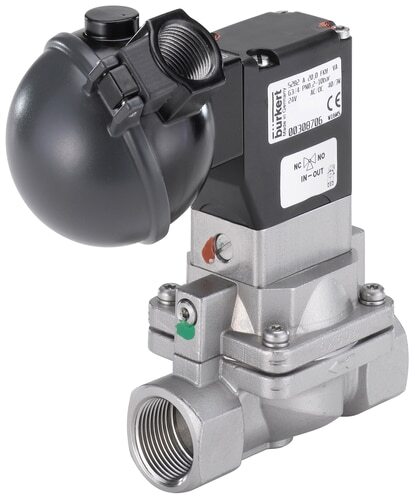 Solenoid Valve NPT 1/2'' NC Stainless steel FKM 0.2-10bar/3-145psi 24VAC/DC Anti-Waterhammer ATEX 5282 355120