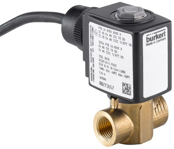 Solenoid Valve G3/8'' NC Brass FKM 0-16bar/232psi 24VAC/DC ATEX 6240 349318